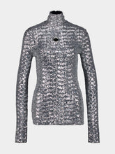 Rabanne Silver Sequin Turtle-Neck Top