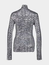 Rabanne Silver Sequin Turtle-Neck Top
