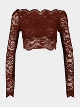 Rabanne Cinnamon Brown Lace Crop Top