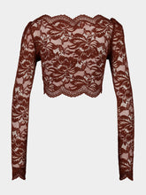 Rabanne Cinnamon Brown Lace Crop Top