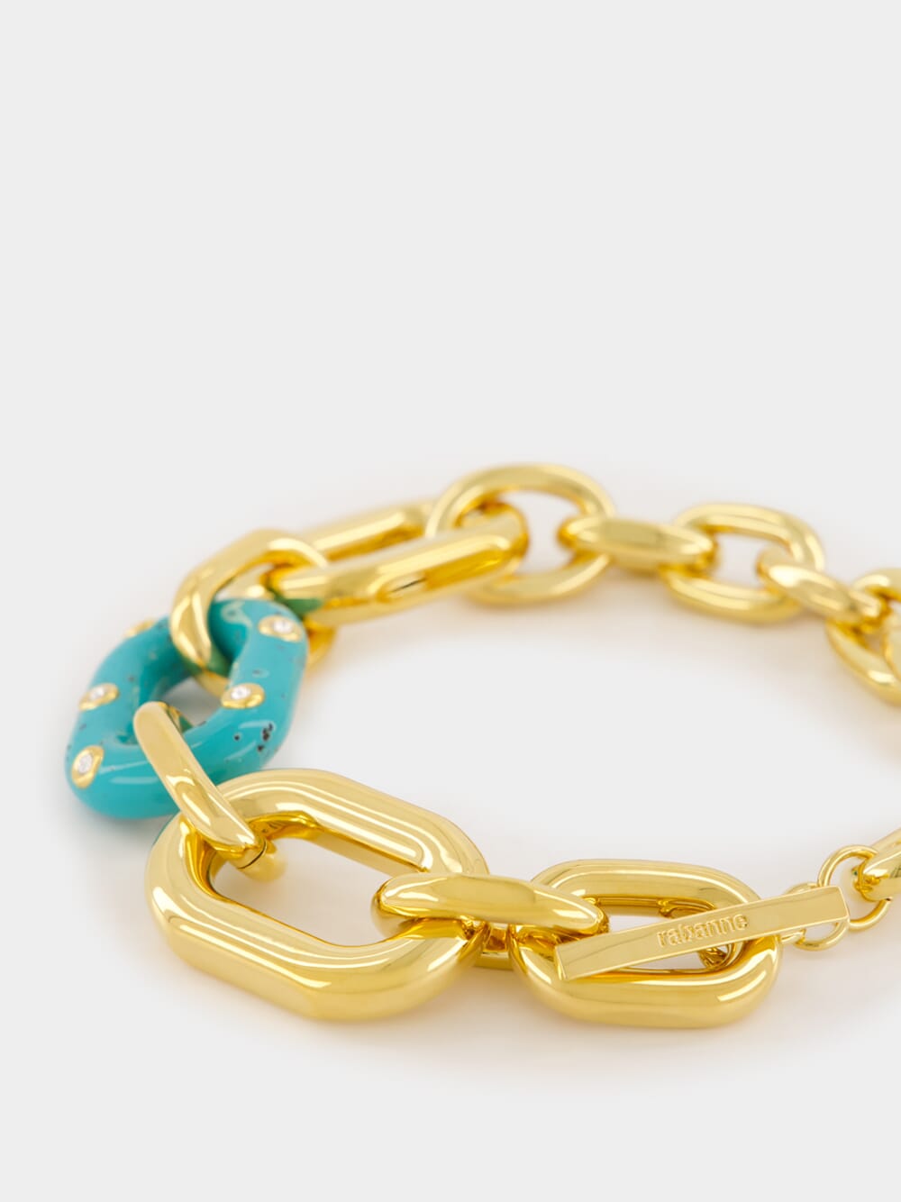 Gold & Turquoise XL Link Palm Spring Necklace