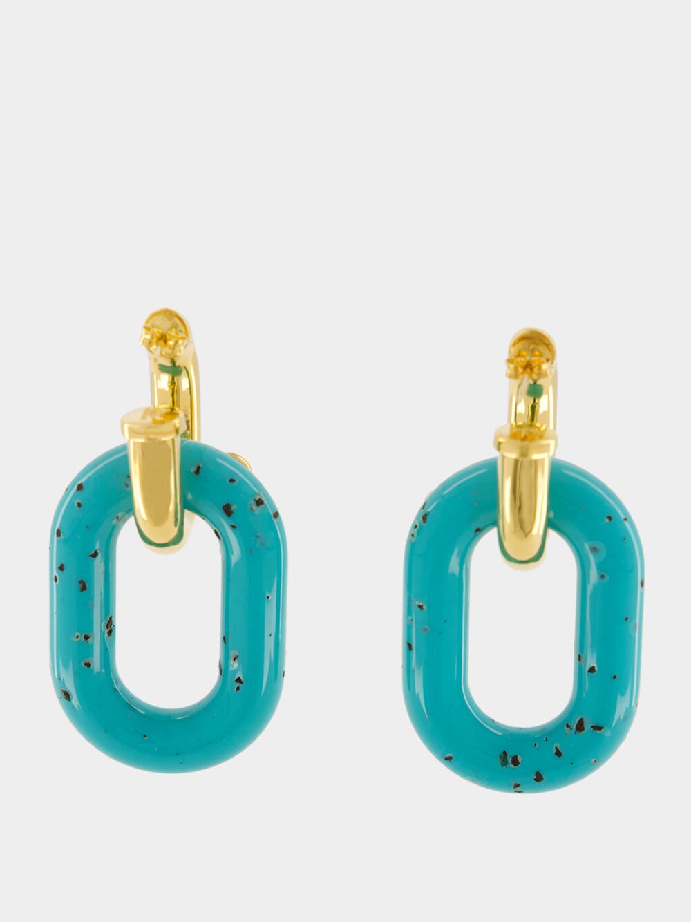 Gold and Turquoise XL Link Earrings