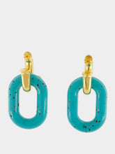 Rabanne Gold and Turquoise XL Link Earrings