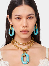 Rabanne Gold and Turquoise XL Link Necklace