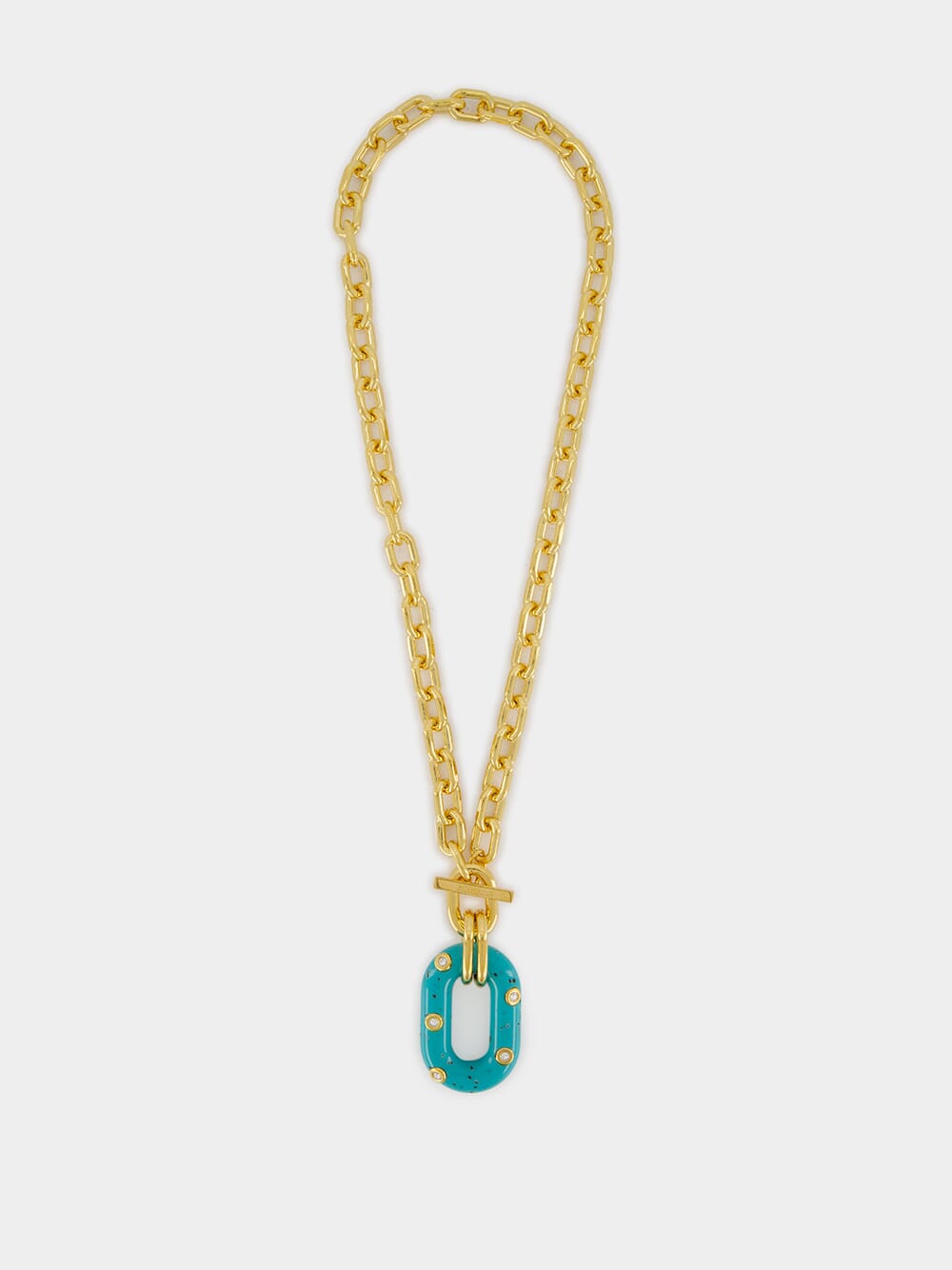 Gold and Turquoise XL Link Necklace