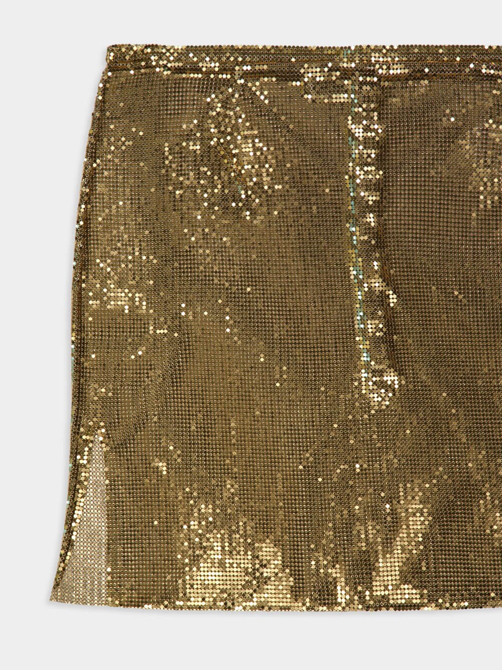 Gold Mesh Mini Skirt