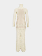 Rabanne Ivory Lace and Jersey Long Dress