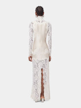 Rabanne Ivory Lace and Jersey Long Dress