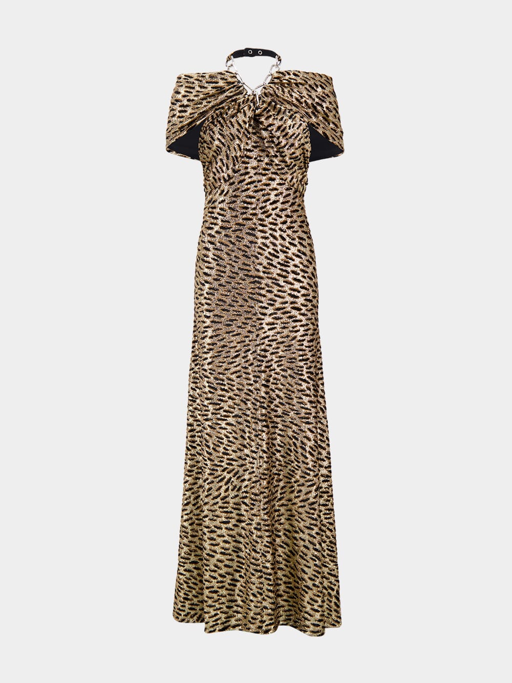 Animal Print Chain-Neck Gown