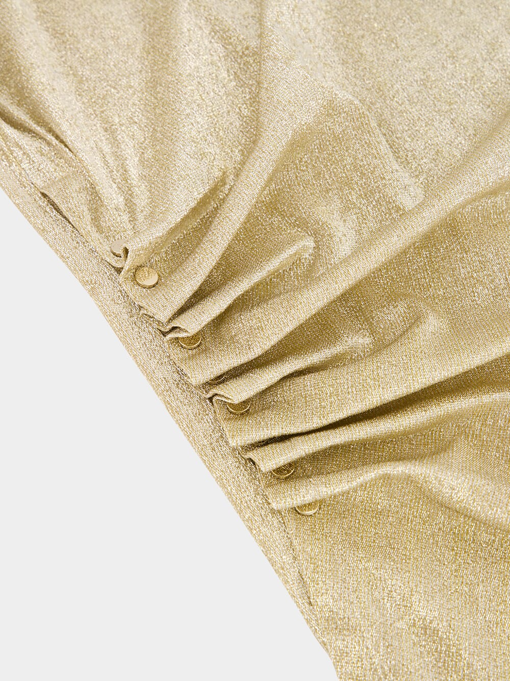 Gold Draped Lurex Asymmetrical Dress