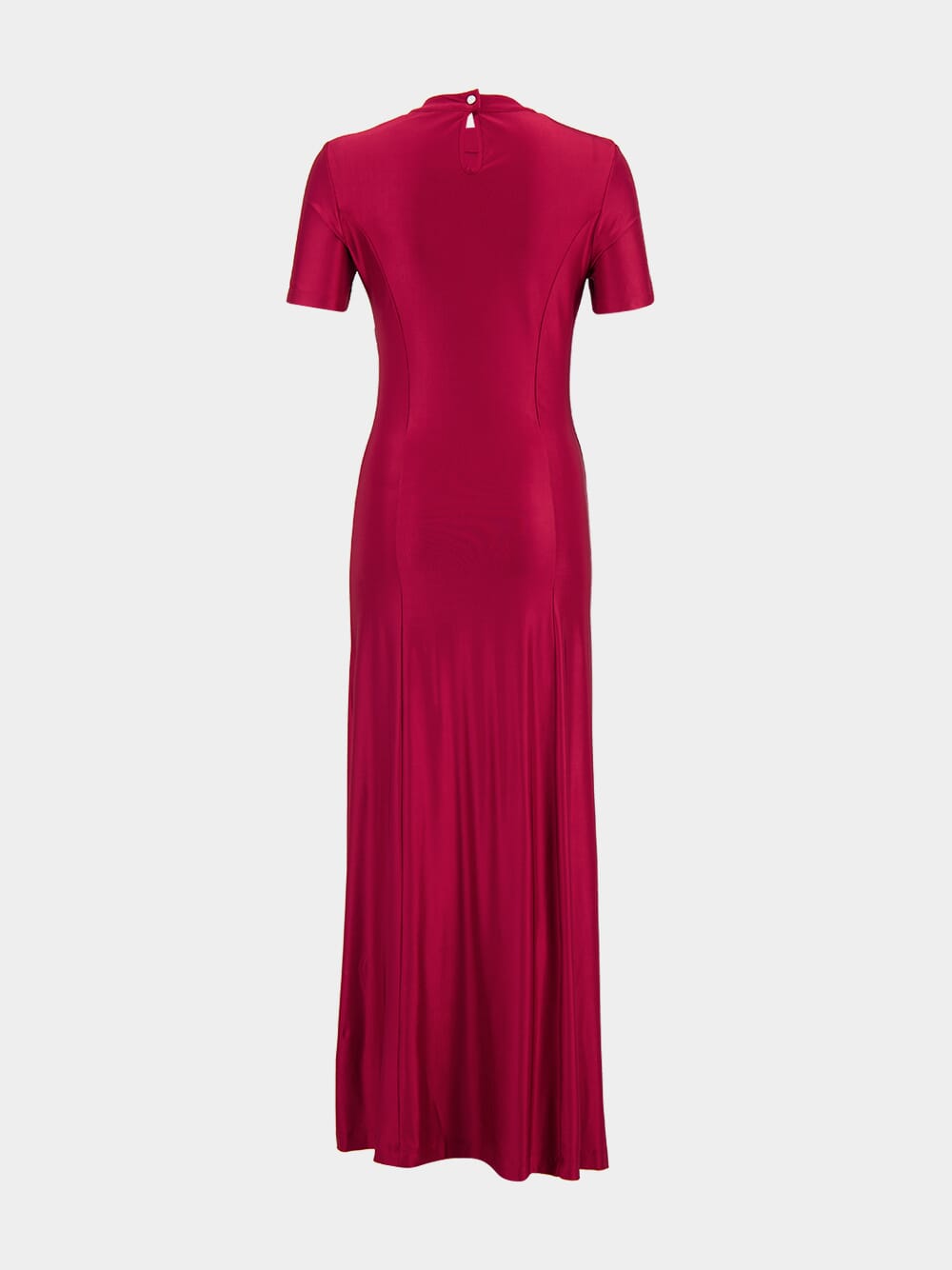 Red Draped Long Dress in Jersey