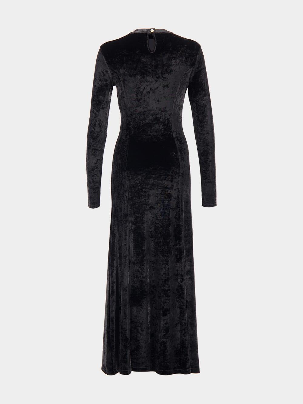 Black Long Velvet Draped Dress