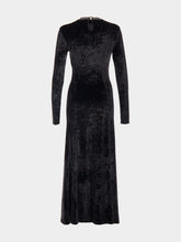 Rabanne Black Long Velvet Draped Dress