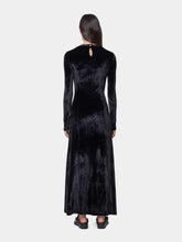 Rabanne Black Long Velvet Draped Dress