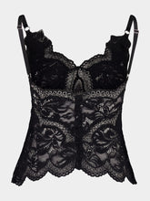 Rabanne Black Tank Top in Lace