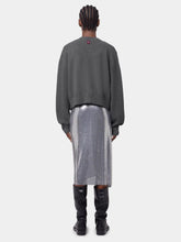 Rabanne Grey Wool Cashmere Floral Embroidered Cardigan