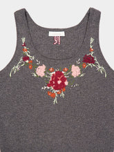 Rabanne Grey Wool Cashmere Floral Embroidered Cardigan