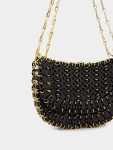 Rabanne Black 1969 Messenger Leather Bag