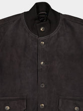 Frescobol Carioca Cedar Grey Suede Bomber Jacket