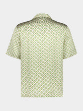Frescobol Carioca Ivory and Parakeet Green Roberto Silk Shirt