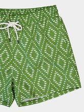 Frescobol Carioca Parakeet Green and Ivory Rio Sport Swim Shorts