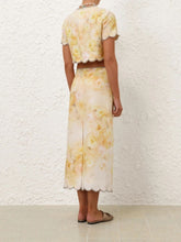 Zimmermann Yellow Floral Crush Scalloped Top