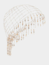 Rabanne Silver Crocheted Sequin and Bead Headpiece