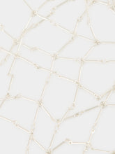 Rabanne Silver Crocheted Sequin and Bead Headpiece
