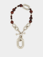 Rabanne XL Double Link Necklace in Wood and Silver