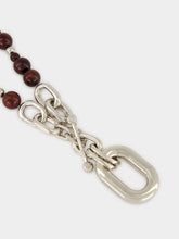Rabanne XL Double Link Necklace in Wood and Silver