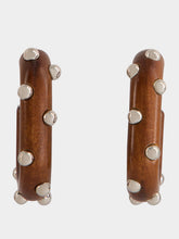 Rabanne Wood and Silver XL Link Earrings