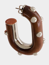 Rabanne Wood and Silver XL Link Earrings