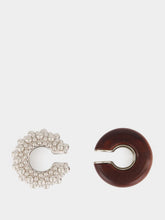 Rabanne Brown Wood and Brass Earcuffs
