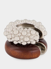 Rabanne Brown Wood and Brass Earcuffs
