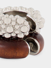 Rabanne Brown Wood and Brass Earcuffs