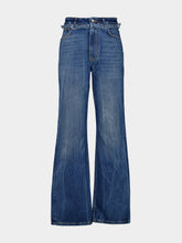 Rabanne Light Blue Straight-Leg Jeans with Fringe