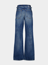 Rabanne Light Blue Straight-Leg Jeans with Fringe