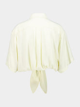 Rabanne Yellow Cream Crepe de Chine Crop Shirt