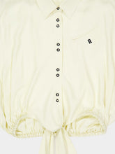 Rabanne Yellow Cream Crepe de Chine Crop Shirt
