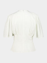Rabanne White Gathered Acetate Blouse