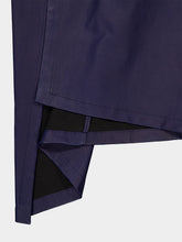 Rabanne Midnight Blue Draped Leather Midi Dress