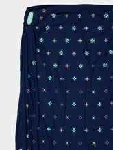 Rabanne Navy Embellished Cupro Midi Skirt