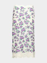 Rabanne Purple Liberty Floral Lace Midi Skirt
