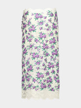 Rabanne Purple Liberty Floral Lace Midi Skirt