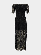 Rabanne Black Layered Lace Midi Dress