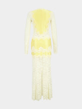 Rabanne Yellow Lace and Jersey Maxi Dress