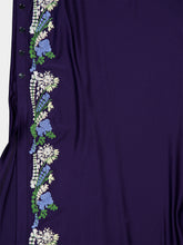 Rabanne Blue Floral Draped Jersey Maxi Dress