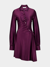 Rabanne Magenta Purple Asymmetric Mini Dress