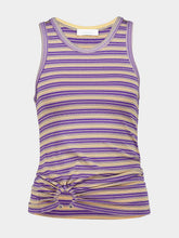 Rabanne Purple Striped Viscose Jersey Tank Top with Piercing