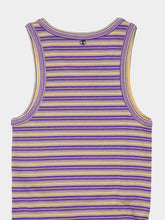 Rabanne Purple Striped Viscose Jersey Tank Top with Piercing